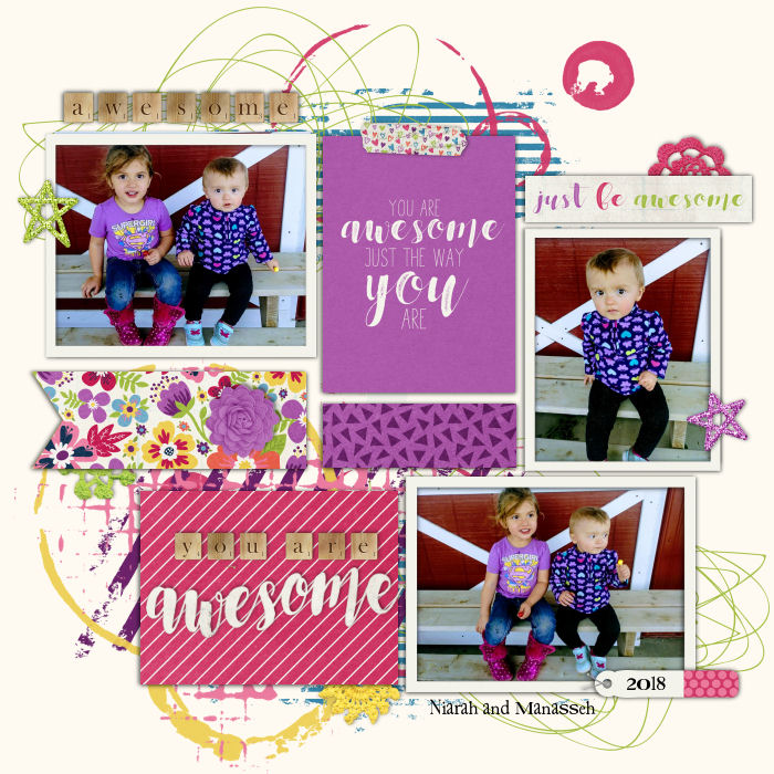 Scrap with product from an October Featured Designer