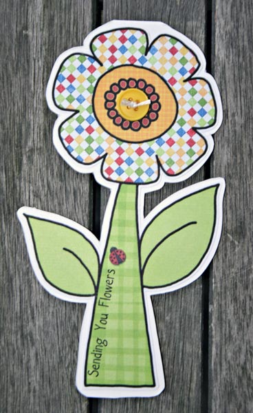 Sending You Flowers (digital paper piecing/hybrid card)