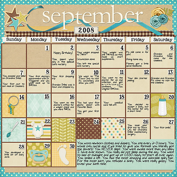 September 2008 Calendar Left