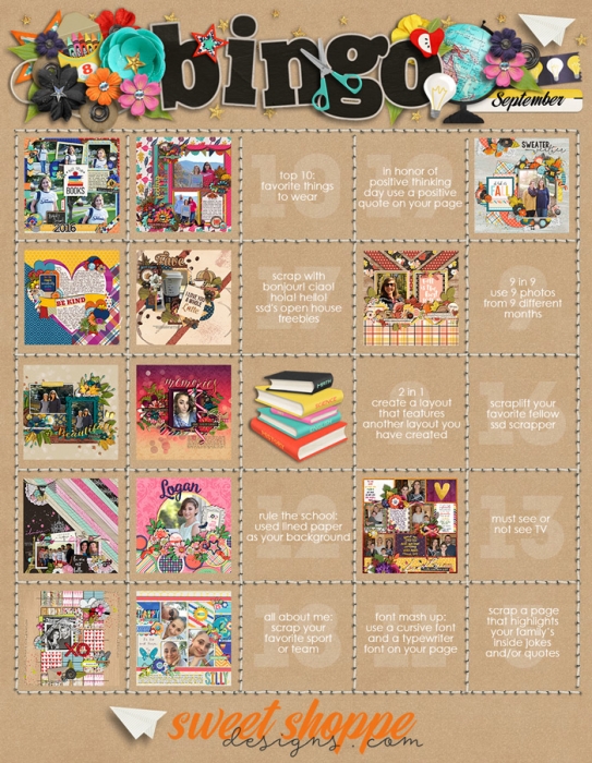 September 2016 Bingo Card