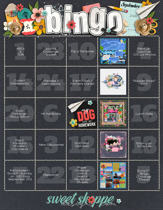 September 2018 Bingo Card
