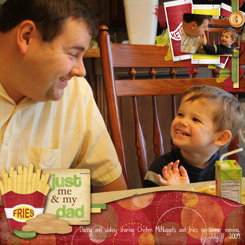 Sharing fries with Daddy