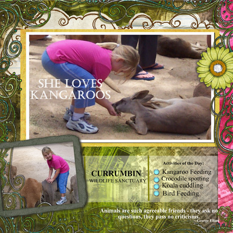 She loves kangaroos