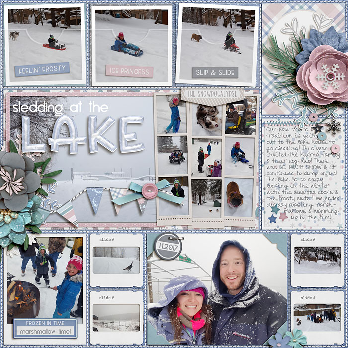 Sledding at the Lake