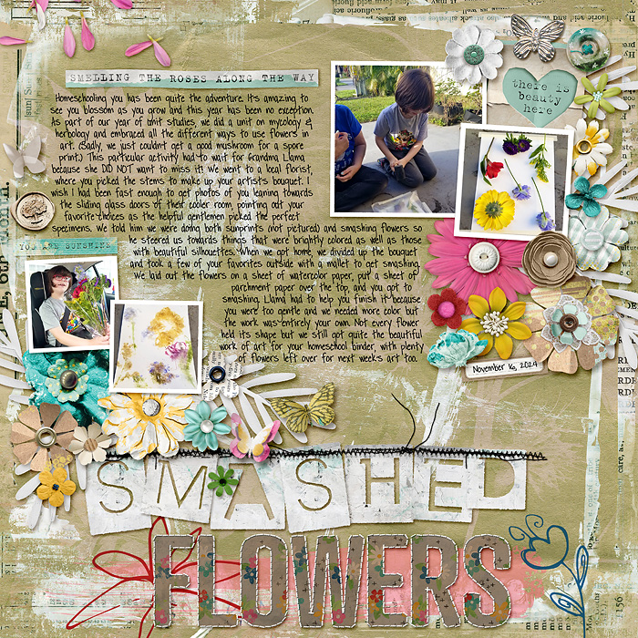 smashed flowers