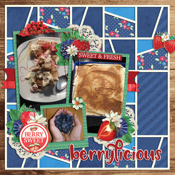 Strawberry-Tiramisu and Blueberries