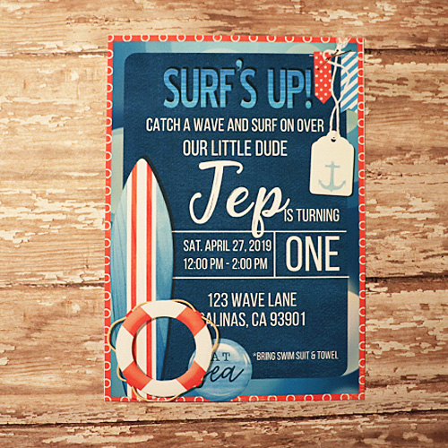 Surfs Up Party Invite