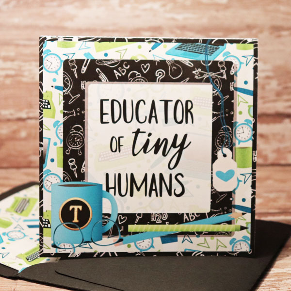 Teacher card with matching envie