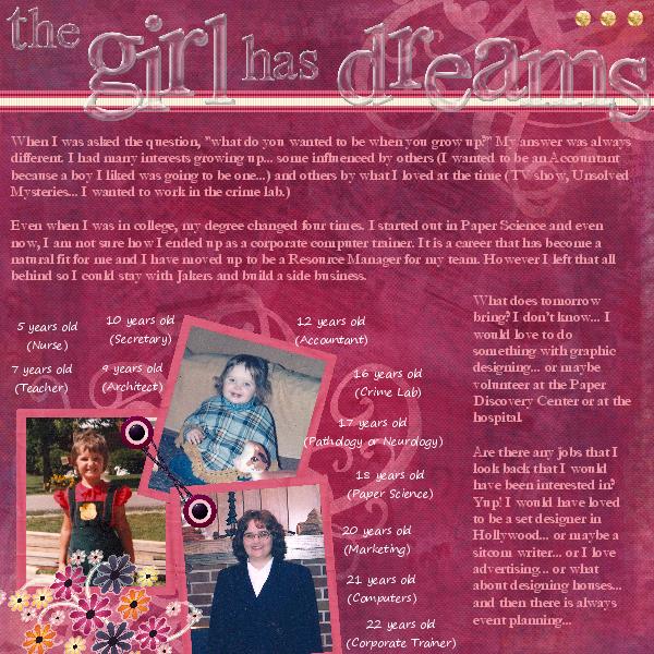 The girl has dreams...
