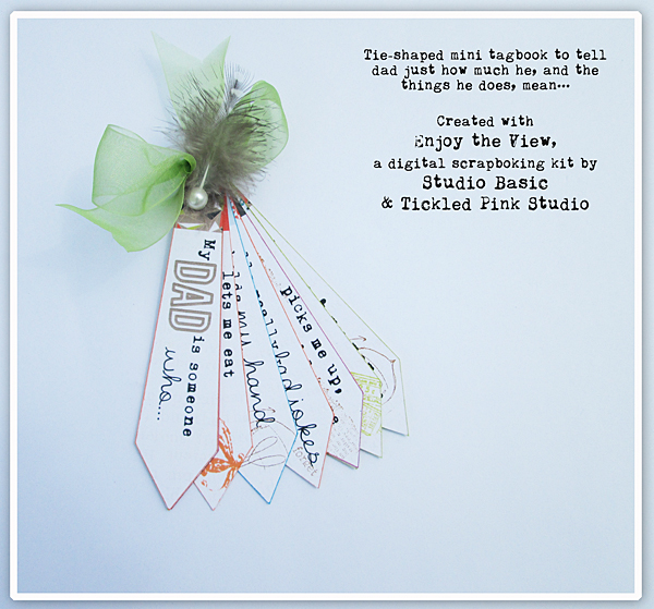 Tie-shaped tag book for Dad