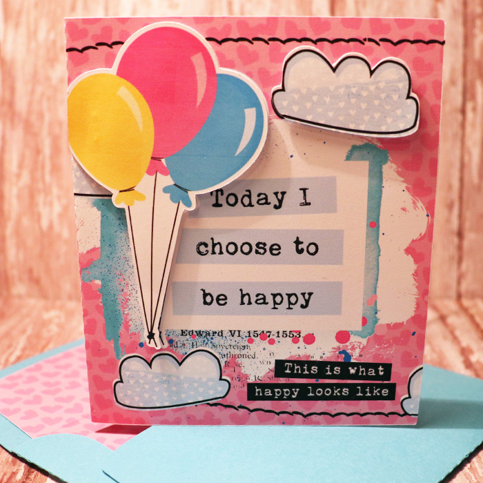 Today I Chose Happy Card with matching envie