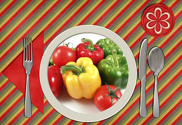 TOMATOES & PAPRIKA! - Vegatables placemat set