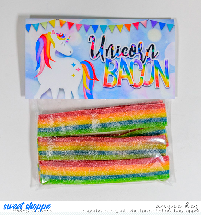 Unicorn Bacon Treat Bag Topper