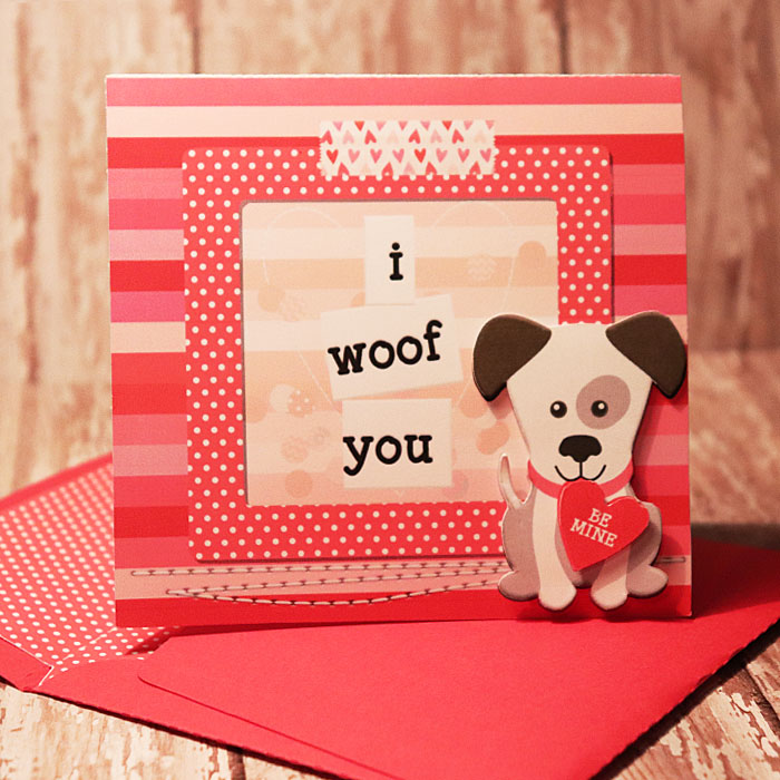 Valentines Day card with matching envie