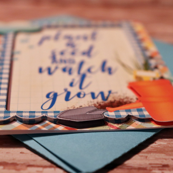Watch Me Grow Card with matching envie