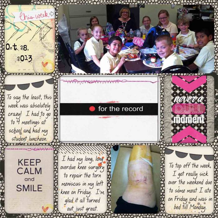 Week of Oct. 28, 2013
