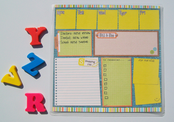 Weekly planner for your fridge