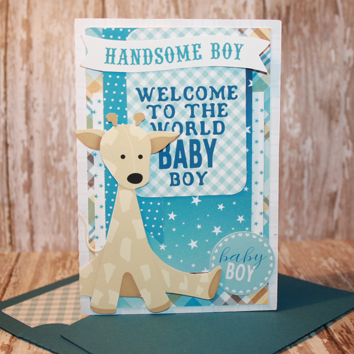 Welcome Baby Card with matching envie