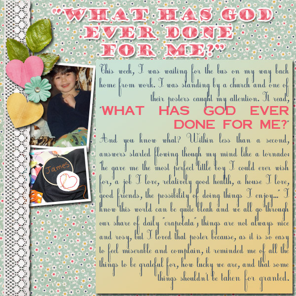 What has God ever done for me?