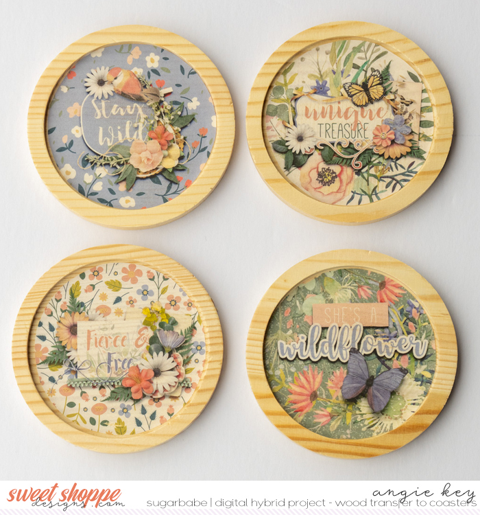 Wooden Wildflower Coasters