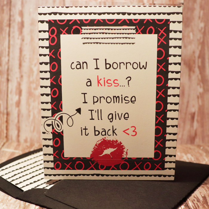 XOXO card with matching envie